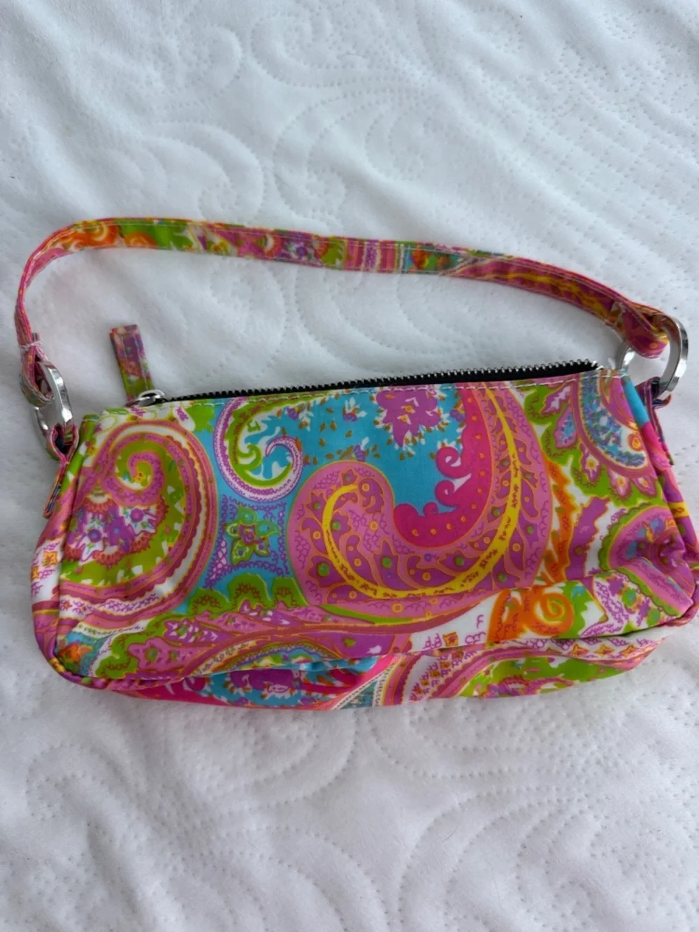 Scout Paisley Wristlet in Pink, Green & Orange - Picture 3 of 5